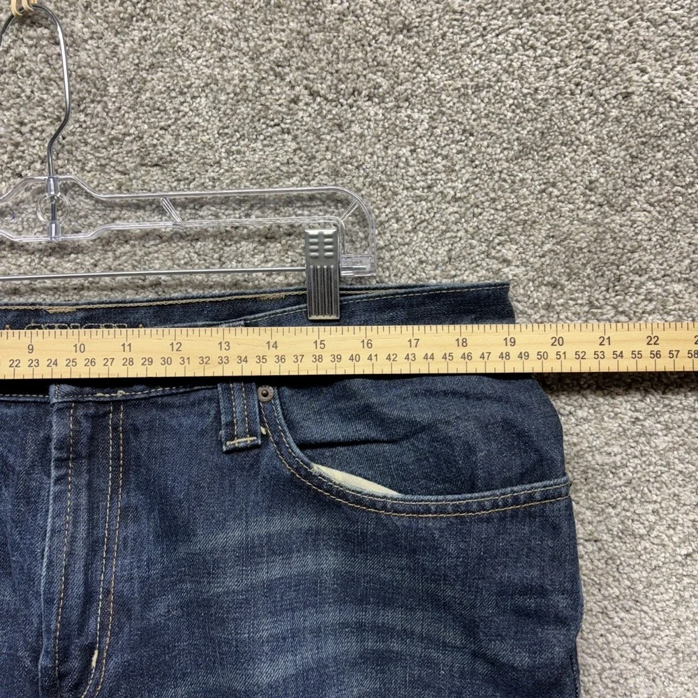 Cinch Cooper Men's 36x32 (38x32Measure) Dark Mid Distressed Bootcut‎ Denim Jeans